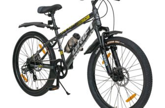 VESCO Drift 24T Kids 7 Gear Cycle for boys & girls age 9 to 13 24T MTB Cycle 24 T (inch) Mountain Cycle(7 Gear, Grey, Only Front Suspension)