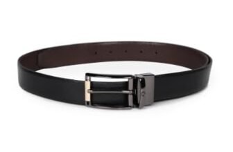 Louis Philippe Men 100% Italian Leather Dual Tone Zinc Alloy Buckle Formal Reversible Belt
