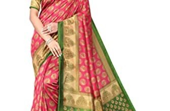 Yashika Women’s Jacquard Art Silk Standard Length Saree (Alifa Pink_R