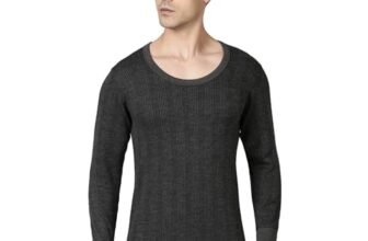 Dixcy Scott Originals Mens Light Round Neck Full Sleeves Solid Thermal Tops(Charcoal Melange)-XS