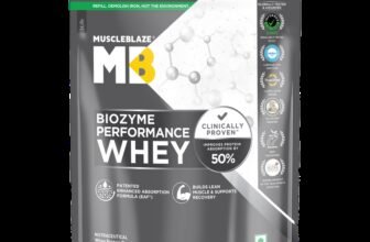 MUSCLEBLAZE Biozyme Performance Whey Protein Powder, 25g Protein Per Scoop Whey Protein(1 kg, Unflavoured)