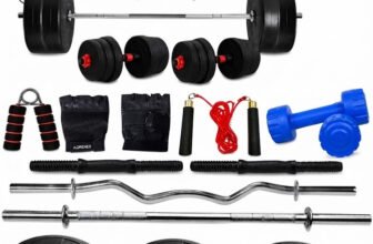 Adrenex 30 kg PVC weight with 3ft Curl, 3ft Straight Rod and Accessories Home Gym Combo