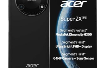 Acer Super ZX 5G (Carbon Black,, 128 GB)(6 GB RAM)