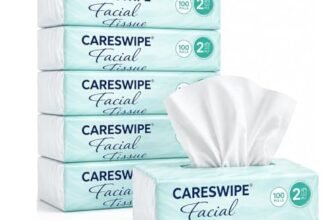 Careswipe 2 Ply Facial Tissue Box 100 Pulls Each Pack (200 Sheets) Pack Of 6-600 Pulls Ultra Soft, Highly Absorbent & Skin Friendly Face Tissue Daily Use Tissue Paper (1200 sheets)