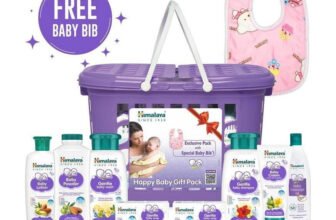 HIMALAYA Happy Baby Gift Pack with Baby Bib (9 in 1)(Purple)