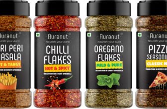 AURANUT Italian Pizza Seasoning Combo – Oregano, Chilli Flakes, Peri Peri & Pizza Masala(190 g)