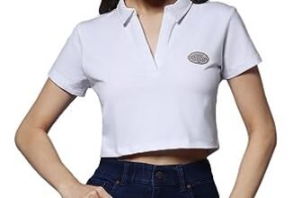 HIGH STAR Women’s Solid Classic Fit Shirt (HSWTOW23057_WH_White