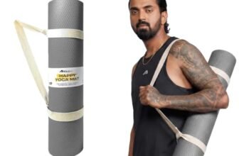 Boldfit EVA Yoga Mats For Women Yoga Mat For Men Exercise Mat For Home Workout Gym Anti Slip 4mm Workout Mats – Grey