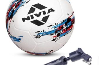Nivia Storm Rubber Football with Ball Pump, Size 5, (White)