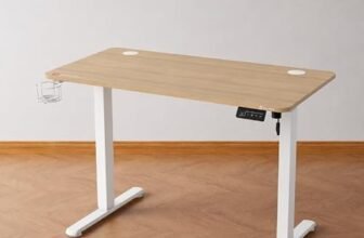 CELLBELL Ergolift Ergonomic Electric Height Adjustable Desk for Office & Work From Home | Motorized Sit Stand Table with Digital Display, Memory Presets, One-Piece Top | 3-Year Warranty (Wooden White)