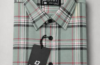 Lyphy Men Checkered Casual Green, Red Shirt