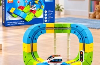 GRAPHENE 67 PCS Electric Train Set with 3D Flexible Cube Tracks DIY Railway Building Blocks with Electric Track Car Anti-Gravity Race Track Construction Toy for Kids