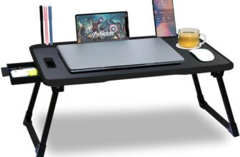 FurniGully Foldable Multipurpose Wood Portable Laptop Table(Finish Color – BLACK, Pre Assembled)