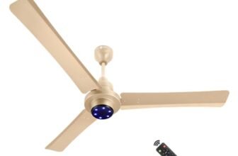 Orient Electric I Tome Pro 1400 mm BLDC Ceiling Fan with Remote | BEE 5-star rated Energy Saving Fan | 3-year warranty by Orient | (Topaz Gold)