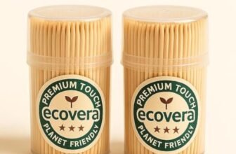 ECOVERA Wooden Toothpicks 500 Count (2 Pack) | Splinter-Free Natural Wood | Picks for Teeth, Charcuterie, Appetizers & Cocktails | Smooth Eco-Friendly Finish