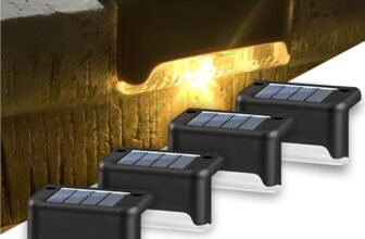 BTAG Solar-Powered Deck Light – IP65 Waterproof LED Step, Stair, Fence & Railing Light with Wide-Angle Illumination, Rechargeable Outdoor Lighting for Yard, Patio & Pathway.Pack of 4