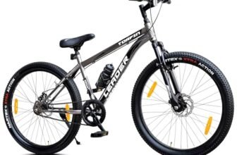 Leader TORFIN 26T City/Hybrid Cycle for Boys/Men with Dual Disc Brake and Front Suspension, Single Speed Without Gear – Ideal Cycle for Men of 10+ Years (Frame: 18 Inches) (26T, Grey)