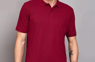 PETER ENGLAND Solid Men Polo Neck Red T-Shirt