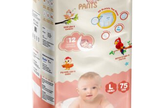 COZYKID Comfort Dry Pull-Up Diaper Pants | 12-Hour Leak Guard & Soothing Rash Protection Pant Diapers – L(75 Pieces)