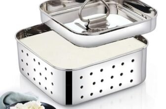 DDecora Stainless Steel Square Paneer Maker Mould Press, 600ml