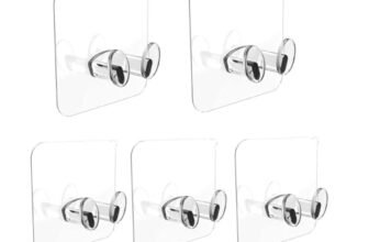 DME SALES Plastic Adhesive Hook Multifunctional Power Plugs Socket Holder Free Punching Adhesive Hook Power Stickers Wall Mounted Transparent Wall Plug Hook for Keys Towel Kitchen (Pack-5)