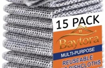 BAYTORA Non Scratch Wire Dish Cloth (Pack of 15), Steel Scrubber for Utensils Cleaning, Multipurpose Wet and Dry Cleaning, Stainless-Steel Dish Wash Scrubber for Washing Dishes, Sinks, Counters