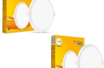 Wipro Garnet 10W Round LED Wave Infinity Panel Warm White (2700K) Pack of 2 Ceiling Light Ceiling Lamp(Yellow)