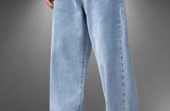 MEIXN Loose Fit Men Light Blue Jeans