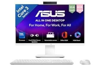 ASUS V440 (2026),i3-14th Gen,Intel Core 3 100U,Intel iGPU,8GB/512GB,FHD,23.8″(60.45 cm),Win 11,M365 Basic(1Y),Office 24,White,5.46 kg,V440VAB-KWC3001WS,with Wireless Keyboard & Mouse,All in One PC