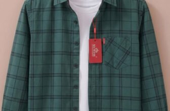 Surhi Men Checkered Casual Green Shirt
