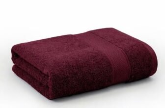 Trident 100% Cotton Towels for Bath | Towels for Bath Large Size | Trident Bath Towel – Soft & Absorbent | 450 GSM | 1 Piece Bath Towel for Men/Women | Urban Comfort | 70 cms x 140 cms – Wine Red