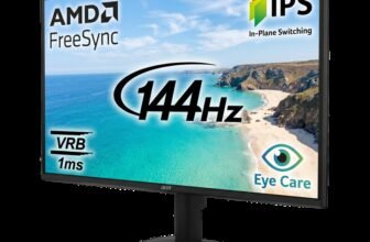 Acer KA2 Series 60.45 cm (24 inch) Full HD LED Backlit IPS Panel with 6 axis Color Adjustment, 2X2W Inbuilt Speakers, Display Widget, VisionCare, ENERGY STAR Certified, Robust Stand Monitor (KA242Y)(Frameless, AMD Free Sync, Response Time: 1 ms, 144 Hz Refresh Rate)