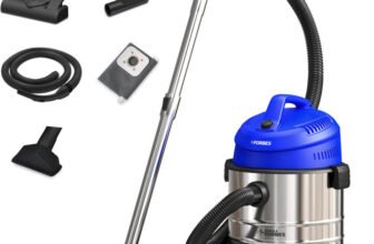 EUREKA FORBES Endura Wet & Dry Vacuum Cleaner 22 kPa High Power Suction Vacuum Cleaner | Blower Function | 20 litres Tank Capacity | High strength Stainless Steel Body | 7 Multipurpose Accessories |1 Year Warranty with 2 in 1 Mopping and Vacuum(Blue, Black, Silver)