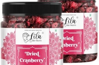 LILA DRY FRUITS Dried Cranberries 1 kg (500 g x 2) Cranberry Naturally Sweetened Premium Californian Cranberry, Antioxidants Rich Delicious Tasty and Chewy Snack | Ideal for Snacking, Baking Perfect for Giftings