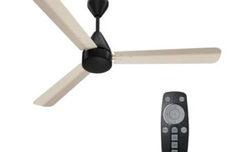 Crompton Energion Hyperjet-Boost 1200mm BLDC Ceiling Fan | Point Anywhere Remote | BEE 5 Star Rated Energy Efficient | Superior Air Delivery | Anti-Rust | 2 Year Manufacturer Warranty | Ivory Black