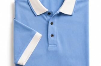 Men’s Premium Light Blue Cotton Pique Polo T-Shirt with Contrast White Collar & Sleeve Cuffs, Half Sleeve Regular Fit Casual Smart Wear T-Shirt for Men, (in, Alpha, S, Sky Blue)