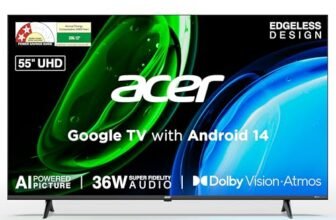 Acer 139 cm (55 inches) Ultra I Series 4K Ultra HD Smart LED Google TV AR55UDGGU2875BD