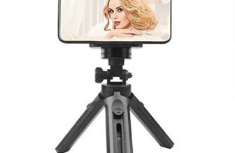 Pora’s Mobile Tripod Stand | Portable Handheld Tripod for Camera/Cell Phone | Tabletop Mini Tripod with Universal Phone Clip Extendable Tripod
