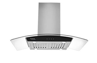 Hindware Smart Appliances | Celia Plus Dx 90 cm 1250 m³/hr Auto Clean Chimney with Push Button feature (Curved Chimney)