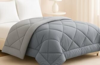 BSB HOME Luxury Reversible Comforter Double Size | Dual Color Soft Quilt for AC Room | Winter & Summer | Rainy Season Plush Microfiber | Solid Color Comforter – 90×100 Inches, Light Grey