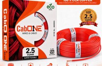 CabONE Lite 2.5 Sqmm Electrical Wire|90 MTR|Single Core|Copper|FR PVC Insulation Cables 2.5 sq/mm Red 300 ft. Wire(Red)