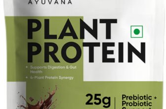 Ayuvana Plant Protein Powder with Prebiotics & Probiotics Plant-Based Protein(500 g, Belgian Chocolate)