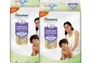Himalaya Total Care Super Absorb Baby Pants Diaper | Size L (Large) 128 Count | Pack of 2 | 9-14 kg | Breathable & Rapid Zig Zag Absorption | Keeps Skin Calm & Rash Free