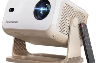 Crossbeats LumeX Cine Projector 4K Ultra HD Support, Native 1080P, 16000 Lumens, Smart Android Mini Projector for Room, Auto Focus, WiFi Bluetooth, Portable Home Cinema Projector