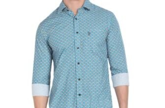 U.S. POLO ASSN. Men’s Regular fit Printed Cotton Casual Shirts (USSHTFX182_Blue_39)