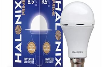 Halonix 8.5 Watt B22 LED White Rechargeable Bulb | Emergency light | Inverter Bulb | Led Bulb | Pack of 1
