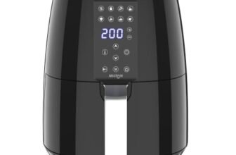 Milton Rapid Digital Air Fryer 4.2L|1450W|360° High Speed Air Circulation|Up to 90% Less Oil Usage|8 Preset Menus|Touch Control Panel & Digital Display|Auto Shut-Off|1 Year Warranty (Black)