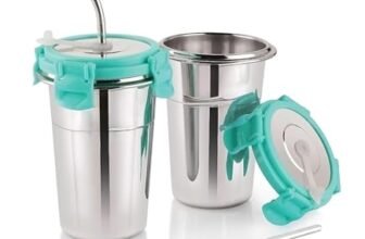 Zipsome Steel Coffee Mug with Straw Clean Brush, Travel Sippers Tumbler Mug Straw Lid 400ml Tea/Coffee Mug, Drinking Glass Sipper, Mason Jar, Can Sipper, Milk Mug, Juice Cup 1 PCS