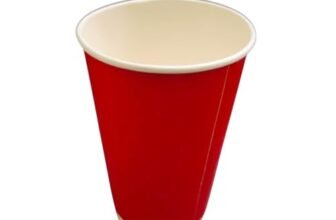 BonKaso 480ml Double Wall Disposable Beer Glasses | Premium Ripple Cups for Hot & Cold Beverages | Leak-Resistant Insulated Paper Cups for Events, Cafes, Parties – Red – Pack of 25
