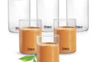 Treo By Milton Borosilicate Tea Tumbler Set of 6, 160 ml Each | Heat Resistant Glass | for Hot & Cold Drinks | Clear & Scratch Resistant | Ideal for Tea, Coffee, Water & Juice | Transparent
